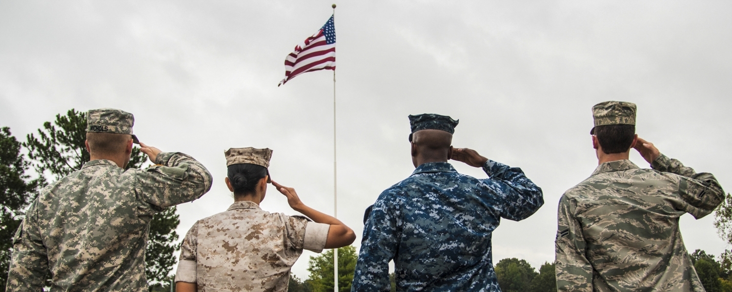 veterans saluting the flag