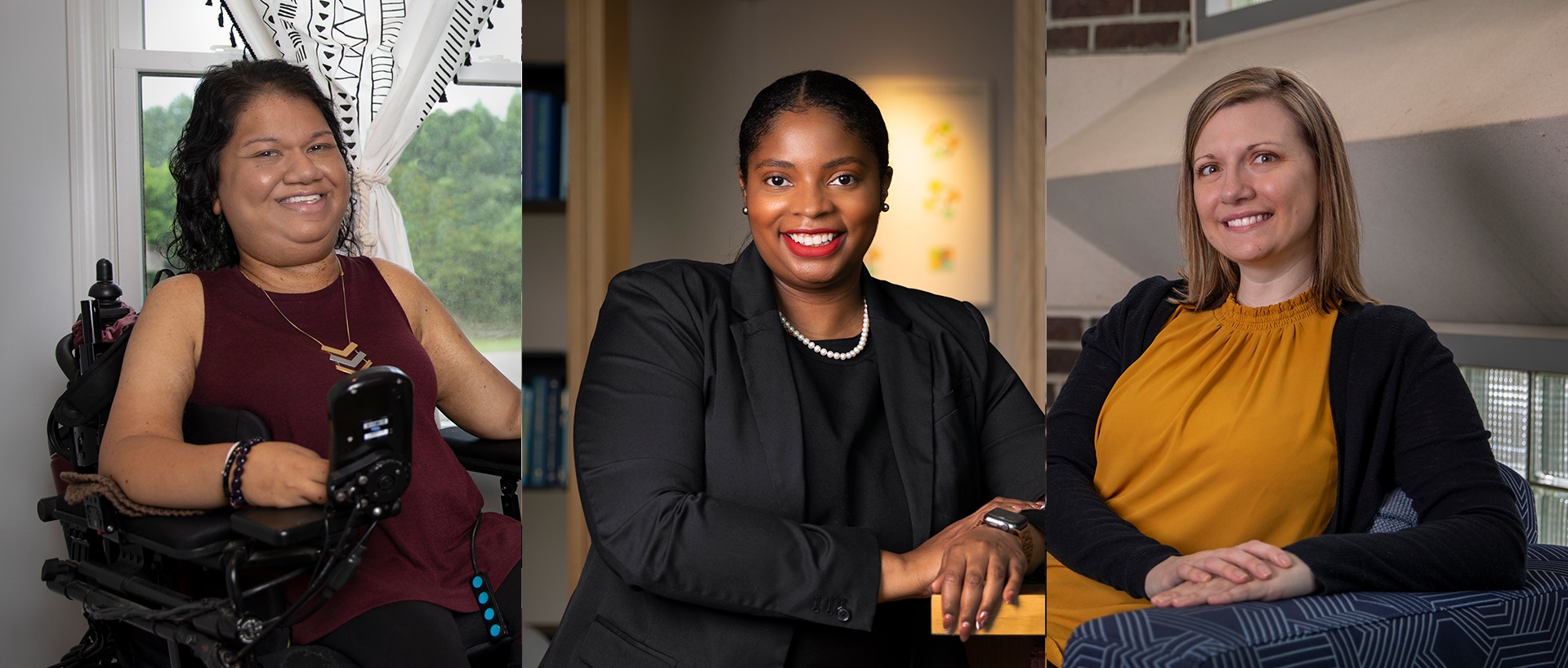 Three Georgia Tech employees (left to right: Liz Persaud, Brittney Odio, and Liz Weldon) share their stories and discuss how society can be made more accessible for all.