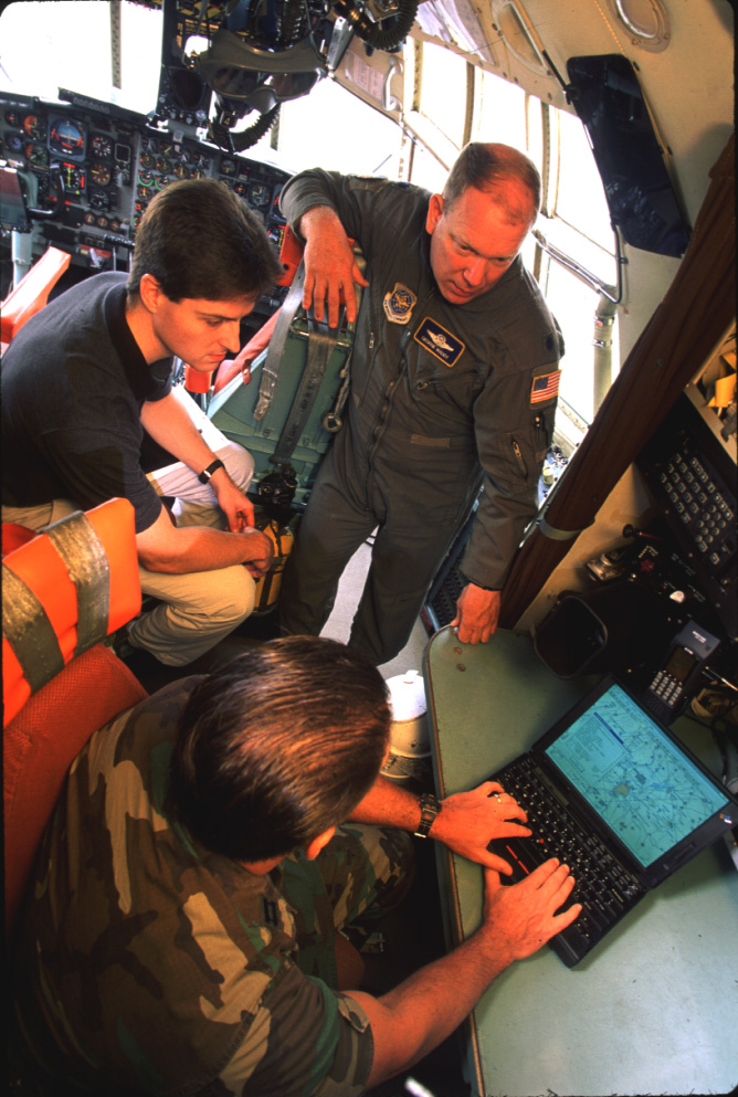 operators aboard an aircraft using falconview radar technology