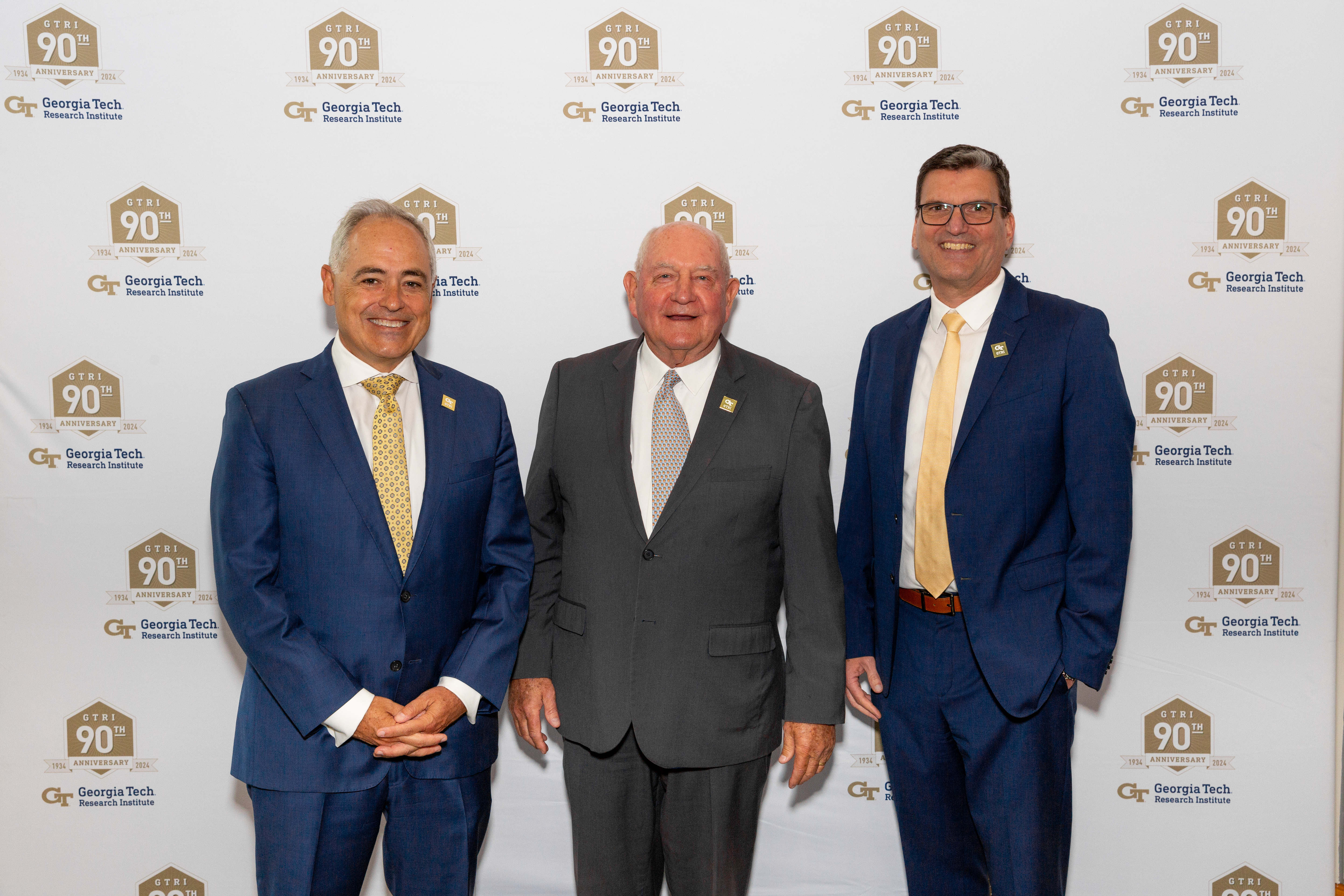 Georgia Tech President, Dr. Angel Cabrera, University System of Georgia Chancellor, Sonny Perdue, GTRI Director, Dr. Jim Hudgens