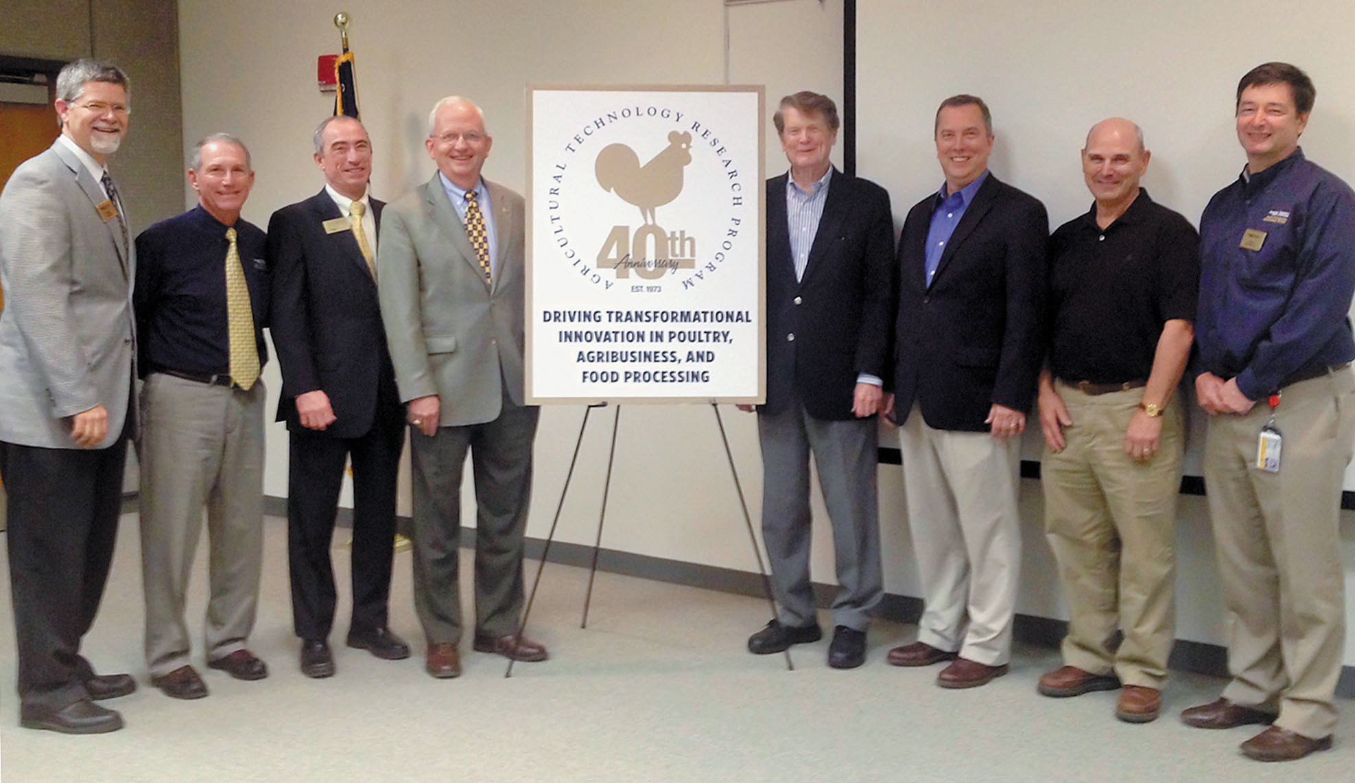 ATRP Director Emeritus Craig Wyvill (second to right) in 2013 when ATRP celebrated 40 years of service to Georgia’s poultry industry. Photo: ATRP Archive