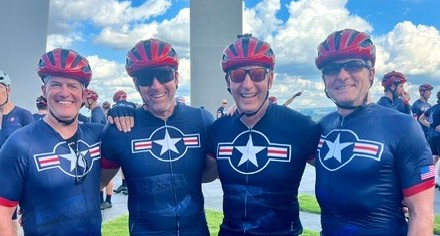 GTRI bike riders with helmets and sunglasses