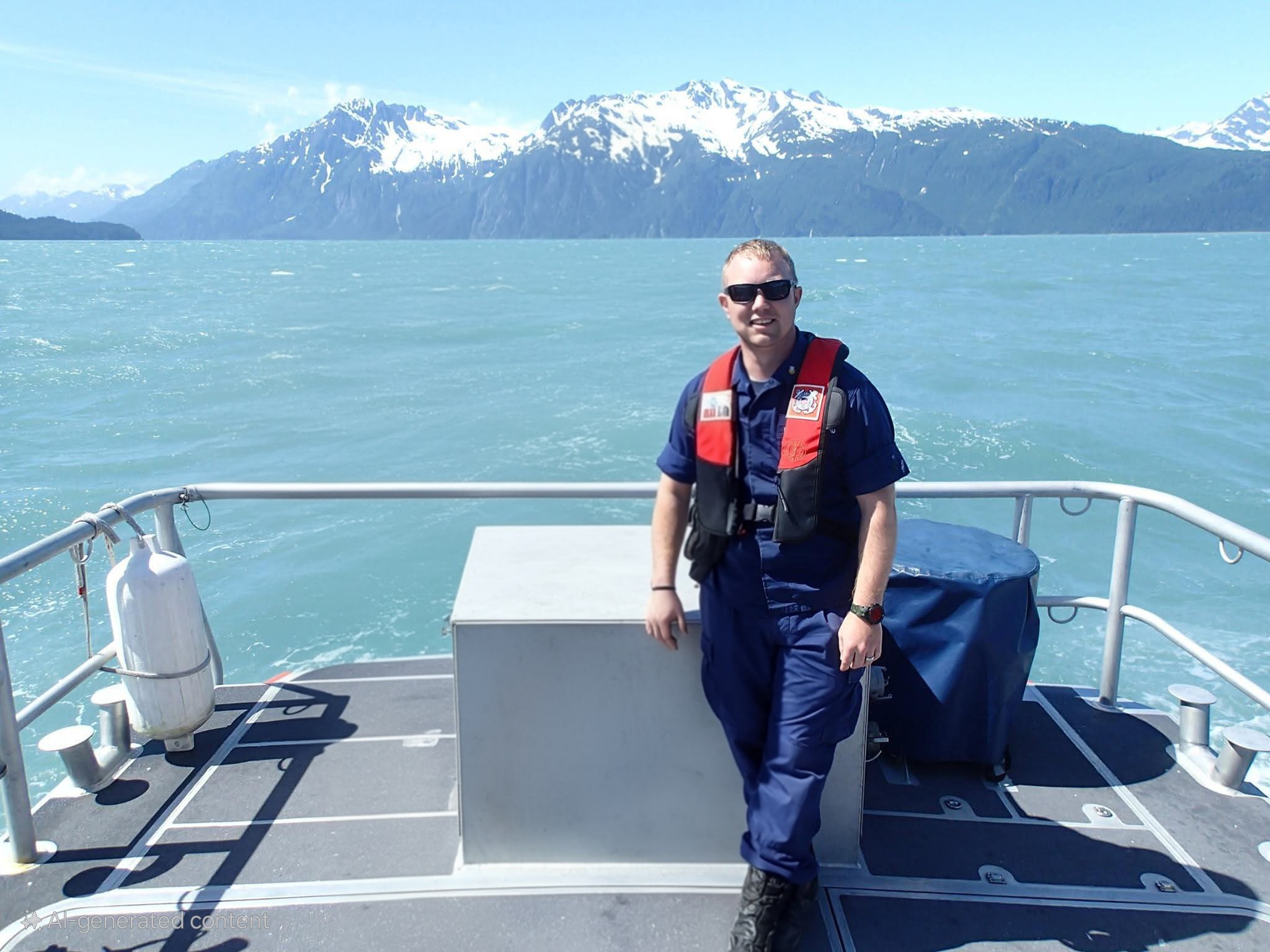 Christopher Patton on a boat