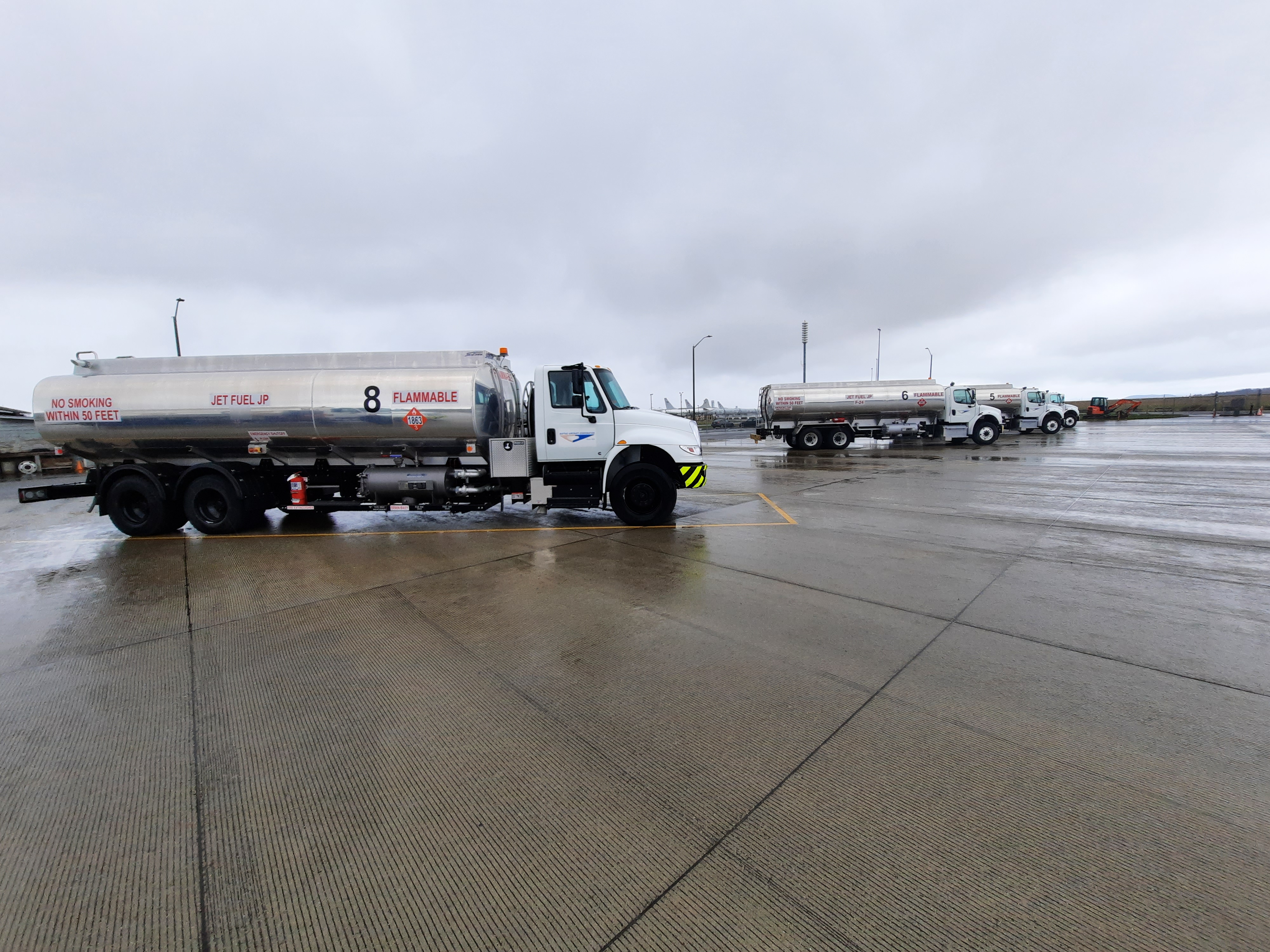 Fuel trucks at Naval Air Station Whidbey Island