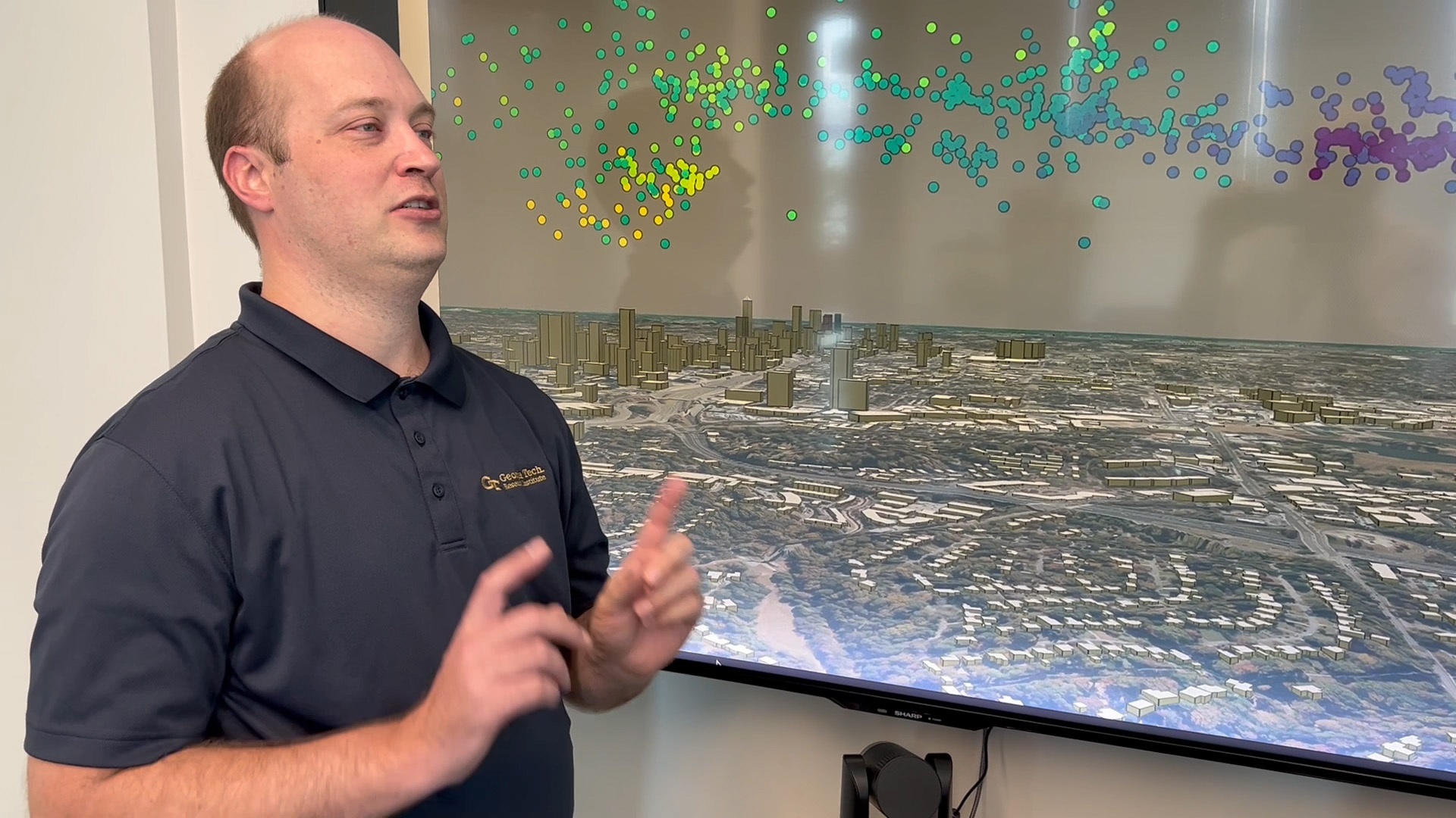 Researcher explains screen showing lightning over Atlanta