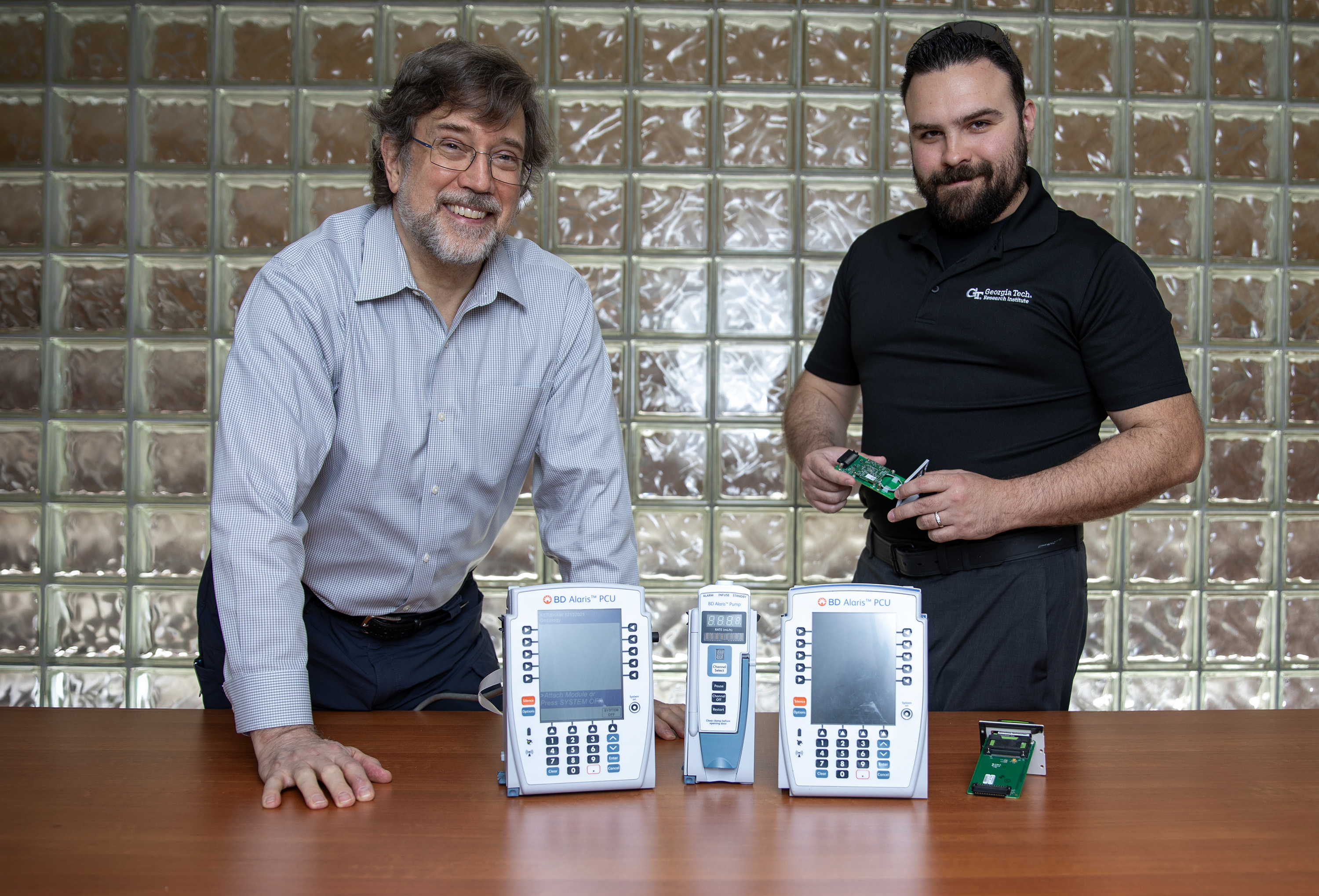 GTRI researchers with infusion pumps
