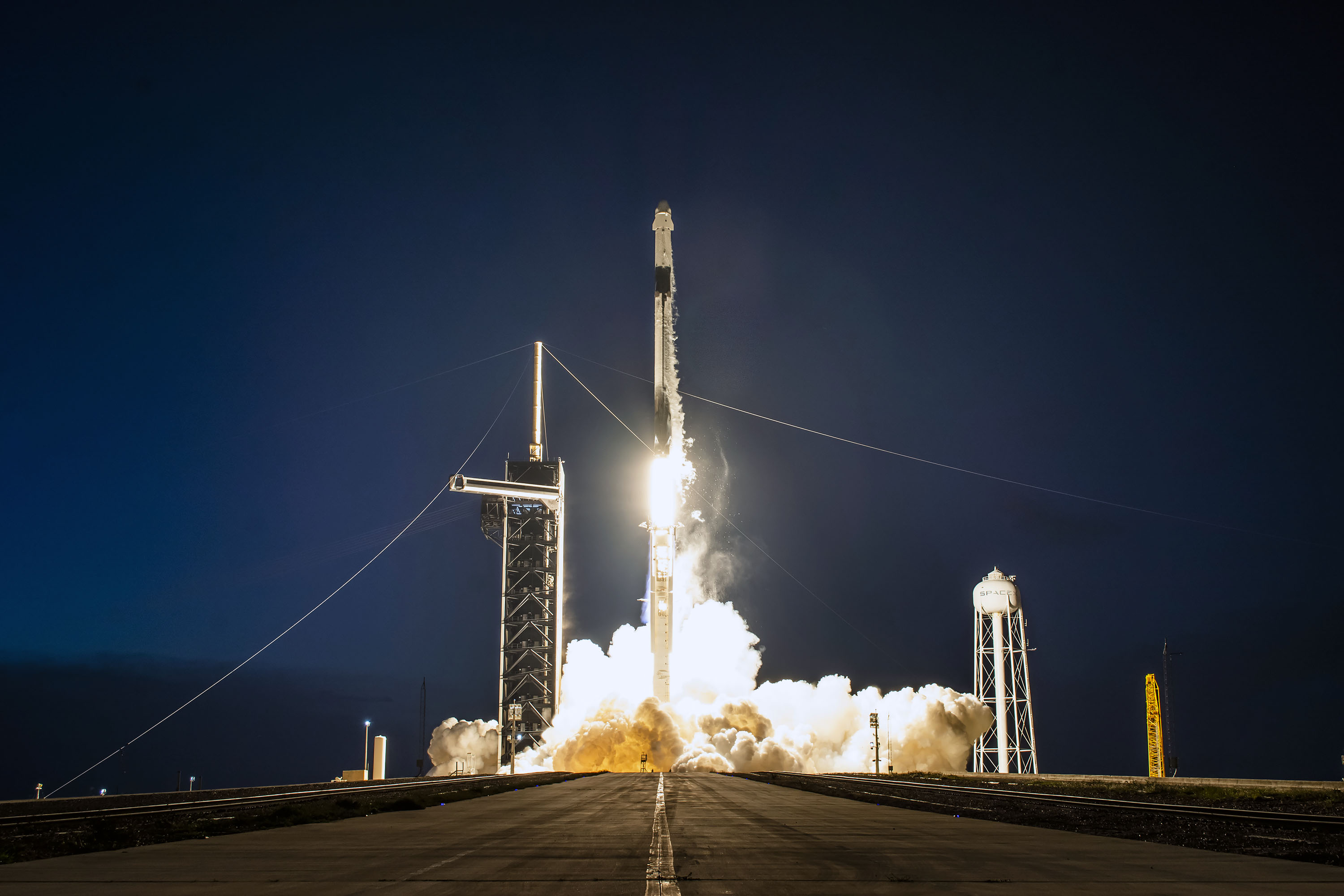SpaceX Dragon resupply ship launching from Kennedy Space Center