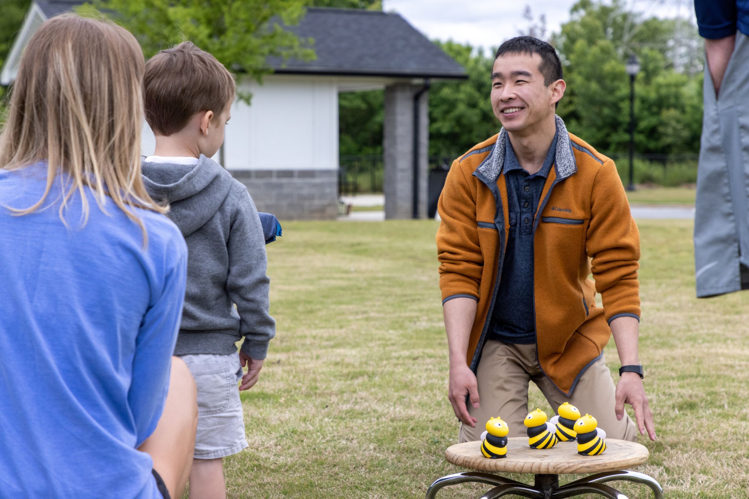 GTRI Research Engineer Kevin Meng facilitated the the Rotational Physics demonstration.