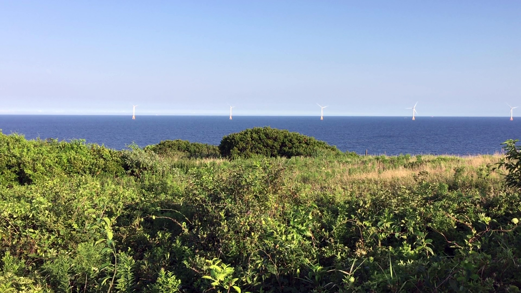 Wind turbines off the coast of Block Island, RI