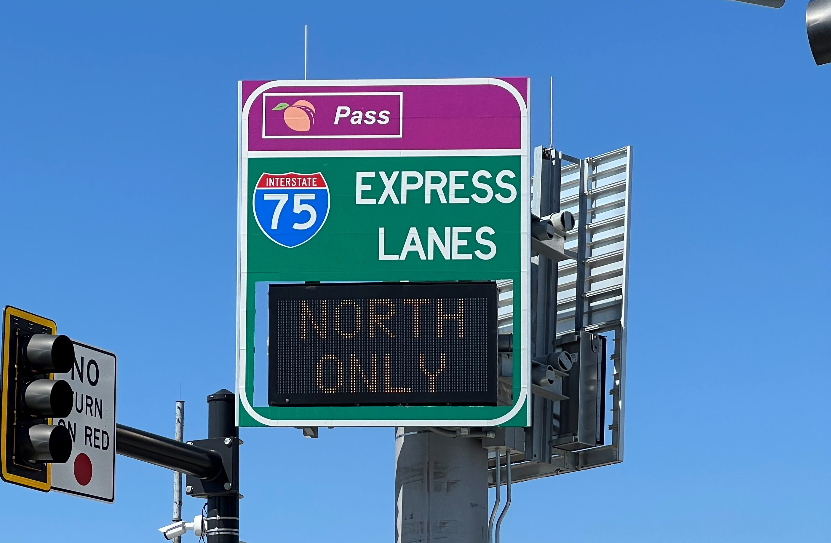 Express lane entrance on Interstate highway
