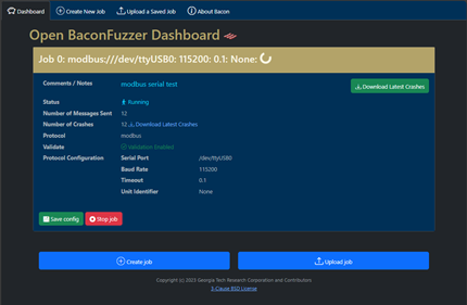 Open BaconFuzzer Dashboard