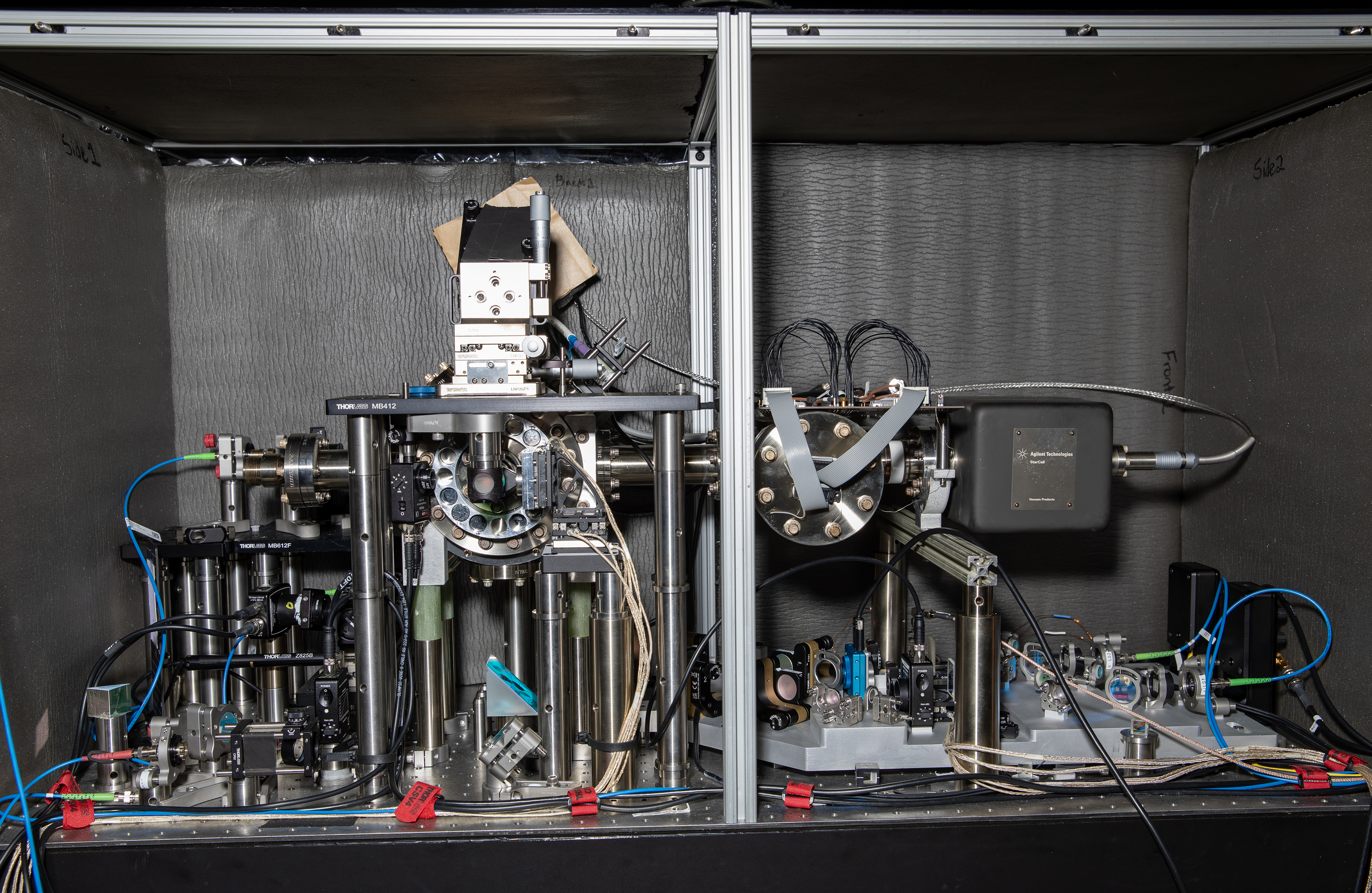 Closeup of experimental setup