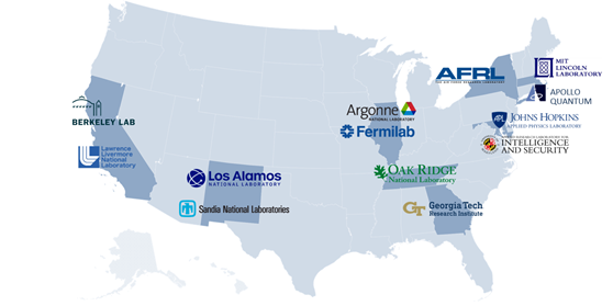 Map showing organizations supporting QBI