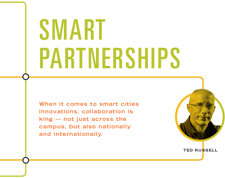 Smart Partnerships - When it comes to smart cities innovations, collaboration is king—not just across the campus, but also nationally and internationally.