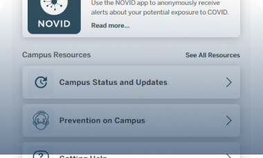 Screen image of the COVID Central app.