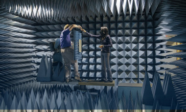 Array panel tested in GTRI anechoic chamber