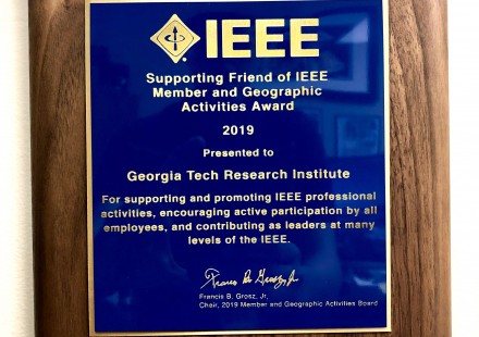 Award-plague-presented-to-the-Georgia-Tech-Research-Institute-(GTRI)-from-the-Institute-of-Electrical-and-Electronics-Engineers-(IEEE)
