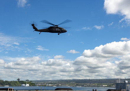 U.S. Army helicopter in flight