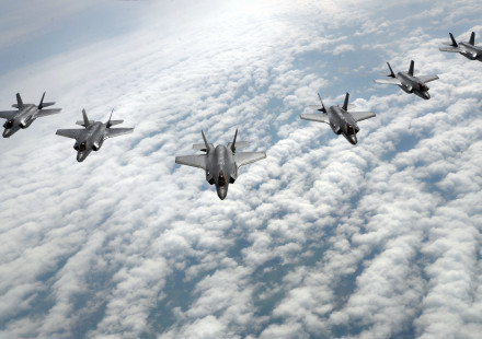 F-35s in formation. Photo by Senior Airman Christine Groening