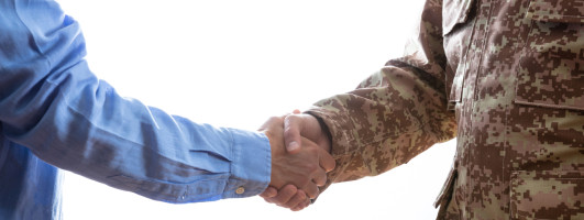 Civilian-Military handshake