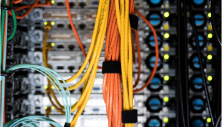 yellow and orange fiber cable