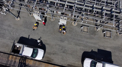 Drone view of electric substation in Marietta, GA