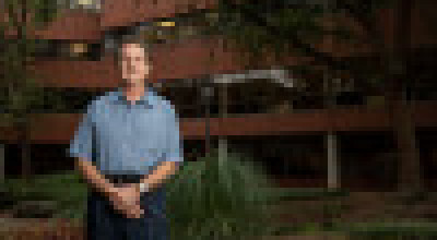 Alan Nussbaum poses for a photo on Georgia Tech's campus. 