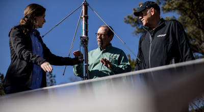 John-Trostel-director-of-the-Severe-Storms-Research-Center-SSRC-Madeline-Frank-a-research-meteorologist- at-SSRC-and-Tom-Perry-an-SSRC-electrical-engineer-examine-equipment-for-the-North-Georgia-Lightning-Mapping-Array