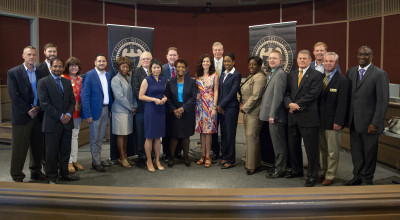Leaders-from-Georgia-Tech-traveled-to-Albany-to-announce-the-winners-of-the-first-Georgia-Smart-Communities-Challenge.-Those-pictured-includes-winners,-sponsors-and-program-organizers.