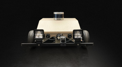 ARTI is a four-wheeled robot designed to perform autonomous inventory management tasks at the Marines Corps Logistics Base in Albany, Georgia. Photo credit: Matthew Marcum
