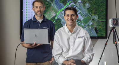A photo showing two GTRI researchers leading the project described in this article.